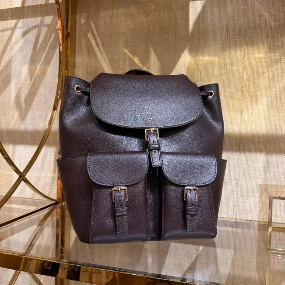 New‼️Tory Burch Blake Backpack 189043 Leather $495 Cocoa